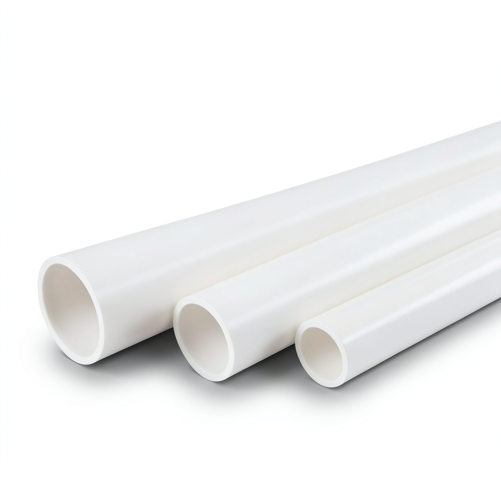 أنابيب UPVC جدول 80 مقاس 6 أنش، قطر خارجي 168.28 مم، سمك 10.97 مم، أبيض