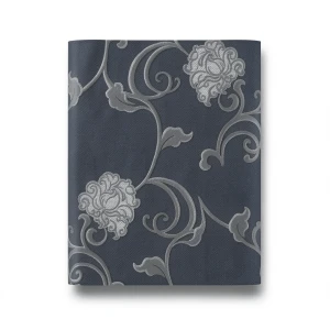 Italian Wallpaper Floral Design Dark Gray, Size 10mx0.73m, Model 41766