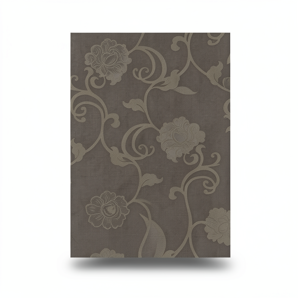 Italian Wallpaper Floral Design Dark Beige, Size 10mx0.73m