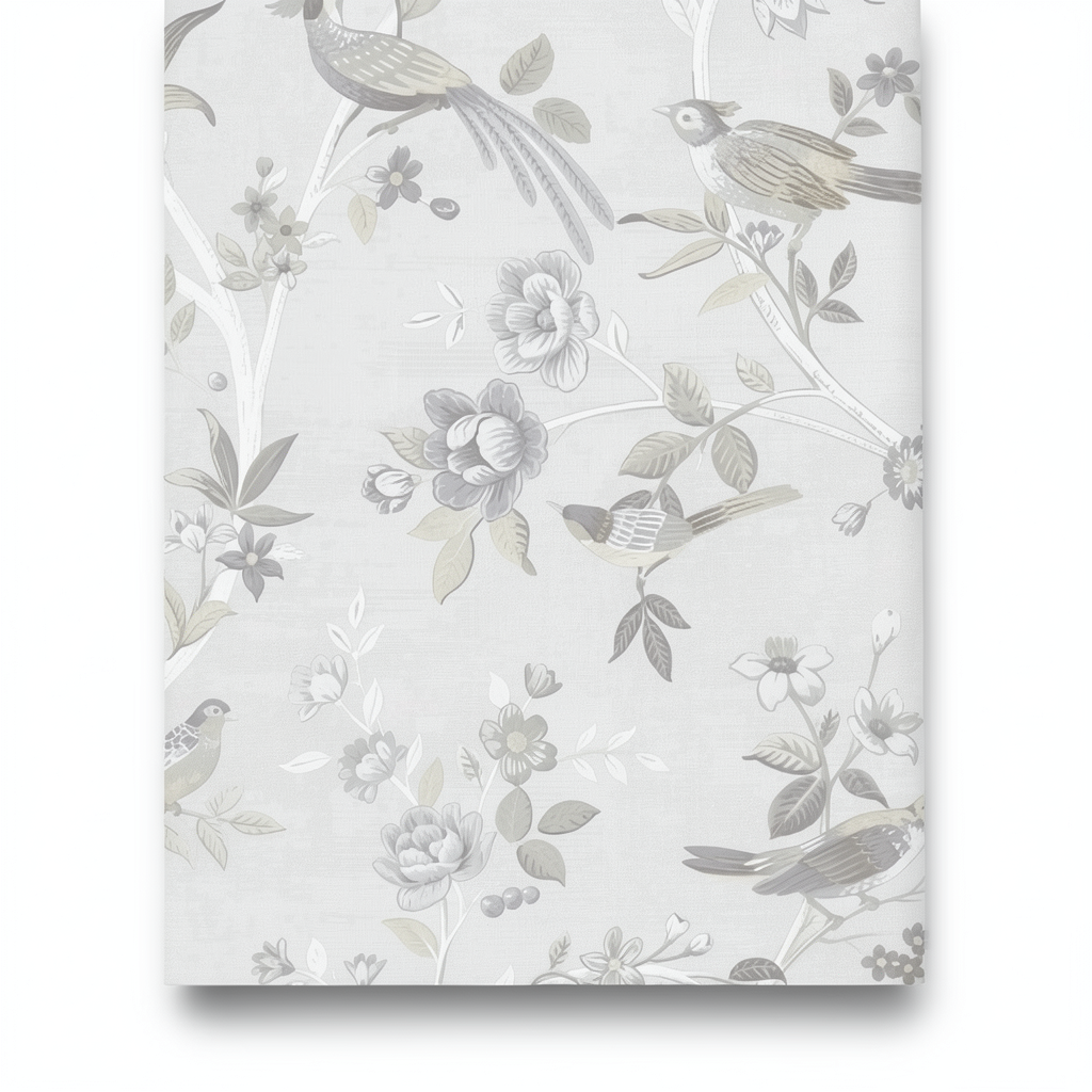 Floral Wallpaper Pale Gray Color 10m x 0.53m, Model 28841