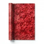 Dutch Floral Wall Decoration Size 10m x 0.53m, Red Color, Model 17344