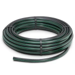 لفة أنابيب بلاستيك HDPE ضغط 10 بار PE63 قطر خارجي 140 مم SDR 11 أسود مع خطوط خضراء