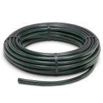 لفة أنابيب بلاستيك HDPE ضغط 15.9 بار PE63 قطر خارجي 90 مم SDR 7.4 أسود مع خطوط خضراء