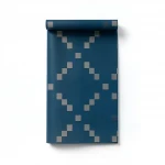 Italian geometric wallpaper, size 10 m x 0.73 m, dark blue color, model 45135 