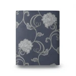 Italian Wallpaper Floral Design Dark Gray, Size 10mx0.73m, Model 41766