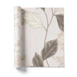 Italian Leaf Patterned Wallpaper 10m x 1.06m Beige, Model 5427