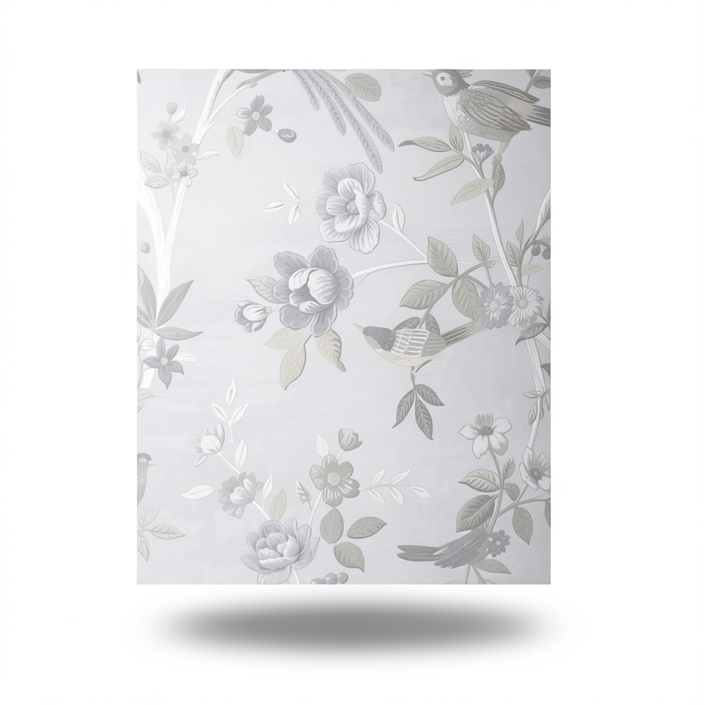 Floral Wallpaper Pale Gray Color 10m x 0.53m, Model 28841