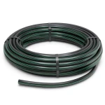 لفة أنابيب بلاستيك HDPE ضغط 15.9 بار [PE 63] قطر خارجي 160 مم SDR 7.4 لون أسود مع خط أخضر