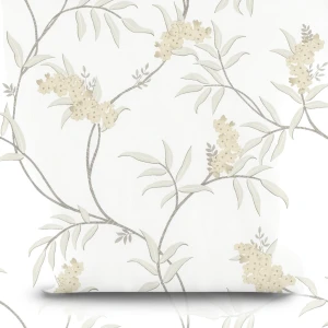 Wall Decoration Floral Design 10 m x 0.53 m Off White, Model 33301