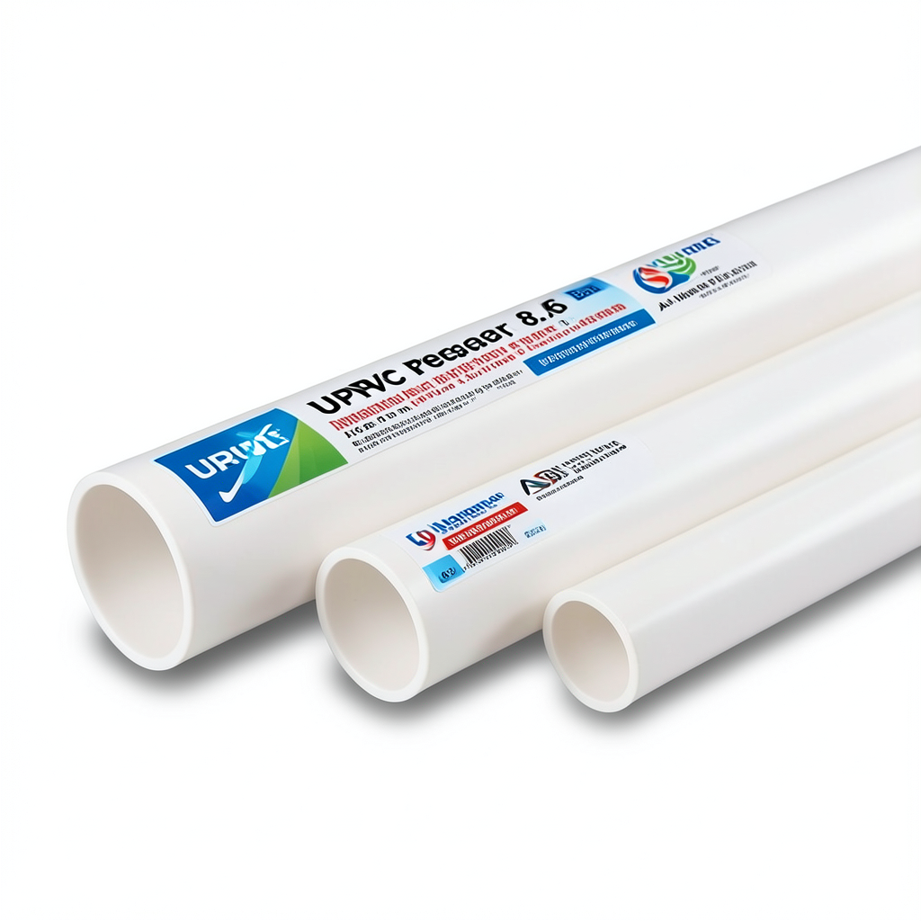 مواسير UPVC ضغط 8.6 بار مقاس 6 إنش سمك 5.18 مم أبيض اللون | بلاستيك الوطنية