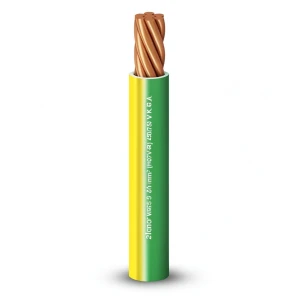 لفة سلك كهرباء مجدول 25 mm 450/750 V، موصل نحاس، عازل PVC مقاوم للحرارة، أصفر/أخضر | شركة الفنار