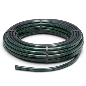 HDPE Plastic Coil Pipe PN 3.9 Bar PE 63 40 mm SDR 21 Black with Green Stripes