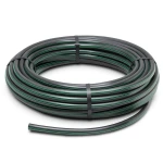 لفة أنابيب HDPE ضغط اسمي 3.9 بار PE63 قطر خارجي 50 مم SDR 21 أسود مع خطوط خضراء