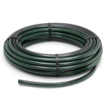 لفة أنابيب بلاستيك HDPE ضغط 3.9 بار PE 63، قطر خارجي 75 مم SDR 21 أسود مع خطوط خضراء
