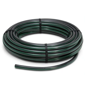HDPE Plastic Coil Pipe PN 3.9 Bar PE 63 OD 140 mm SDR 21 Black with Green Stripes