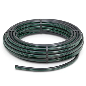 لفة أنابيب بلاستيك HDPE ضغط 3.9 بار PE 63 قطر خارجي 160 مم SDR 21 أسود مع خطوط خضراء