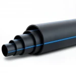 أنابيب HDPE ضغط  4 بار [PE 100] قطر خارجي 225 مم  SDR 33  لون اسود مع خط ازرق | مصنع المنى