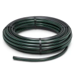 لفة أنابيب HDPE ضغط 6.2 بار PE 63 قطر خارجي 20 مم SDR 13.6 أسود مع خطوط خضراء