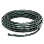 لفة أنابيب بلاستيك HDPE ضغط 6.2 بار PE 63 قطر خارجي 50 مم SDR 13.6 أسود مع خطوط خضراء