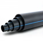 HDPE Plastic Pipe  PN 4 Bar [PE 100] OD 315 mm  SDR 33  Color Black with Blue Stripes | Almona Factory