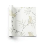 ورق جدران تصميم ورود 10 م×0.53 م لون اوف وايت موديل 33301