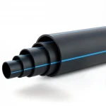 أنابيب بلاستيك HDPE ضغط  4 بار [PE 100] قطر خارجي 400 مم  SDR 33  لون اسود مع خط ازرق | مصنع المنى