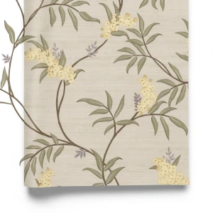 Italian Wallpaper Floral Design 10m x 0.53m Beige, Model 33302