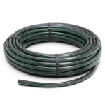 لفة أنابيب HDPE ضغط 15.9 بار PE 63 قطر خارجي 125 مم SDR 7.4 أسود مع خط أخضر
