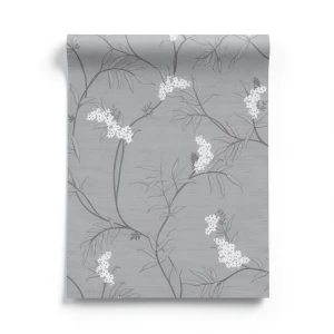 Wall Decoration Floral Design 10 m x 0.53 m Gray, Model 33306