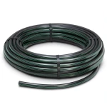 لفة أنابيب HDPE ضغط اسمي 3.9 بار PE63 قطر خارجي 50 مم SDR 21 أسود مع خطوط خضراء