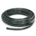 لفة أنابيب بلاستيك HDPE ضغط 3.9 بار PE 63، قطر خارجي 75 مم SDR 21 أسود مع خطوط خضراء