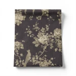 Italian Wallpaper Floral Design Dark Brown Color, Size 10mx1.06m, Model 81649