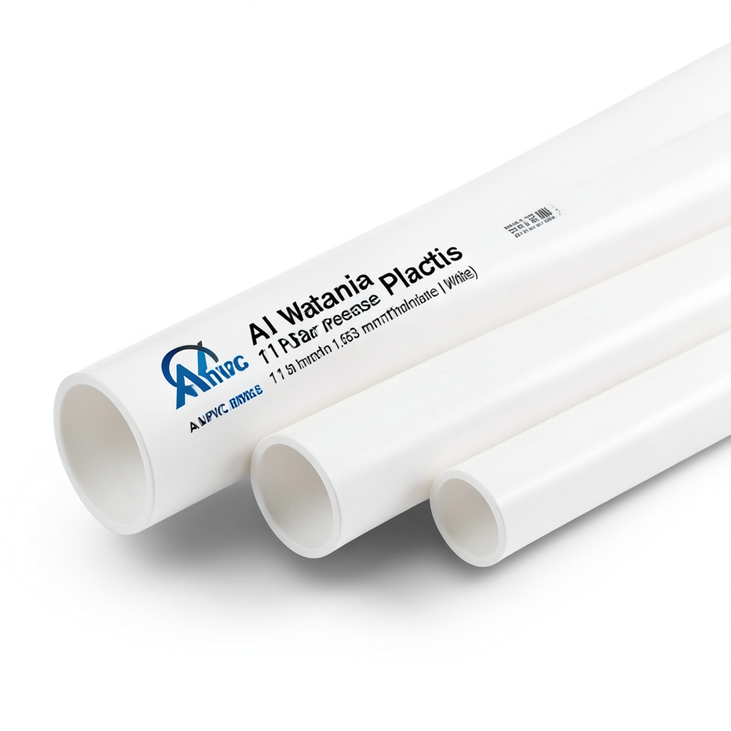 UPVC Pipes 11 Bar Pressure 1 ¼ inch Size 1.63 mm Thickness White | Al Watania Plastics