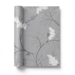 Wall Decoration Floral Design 10 m x 0.53 m Gray, Model 33306