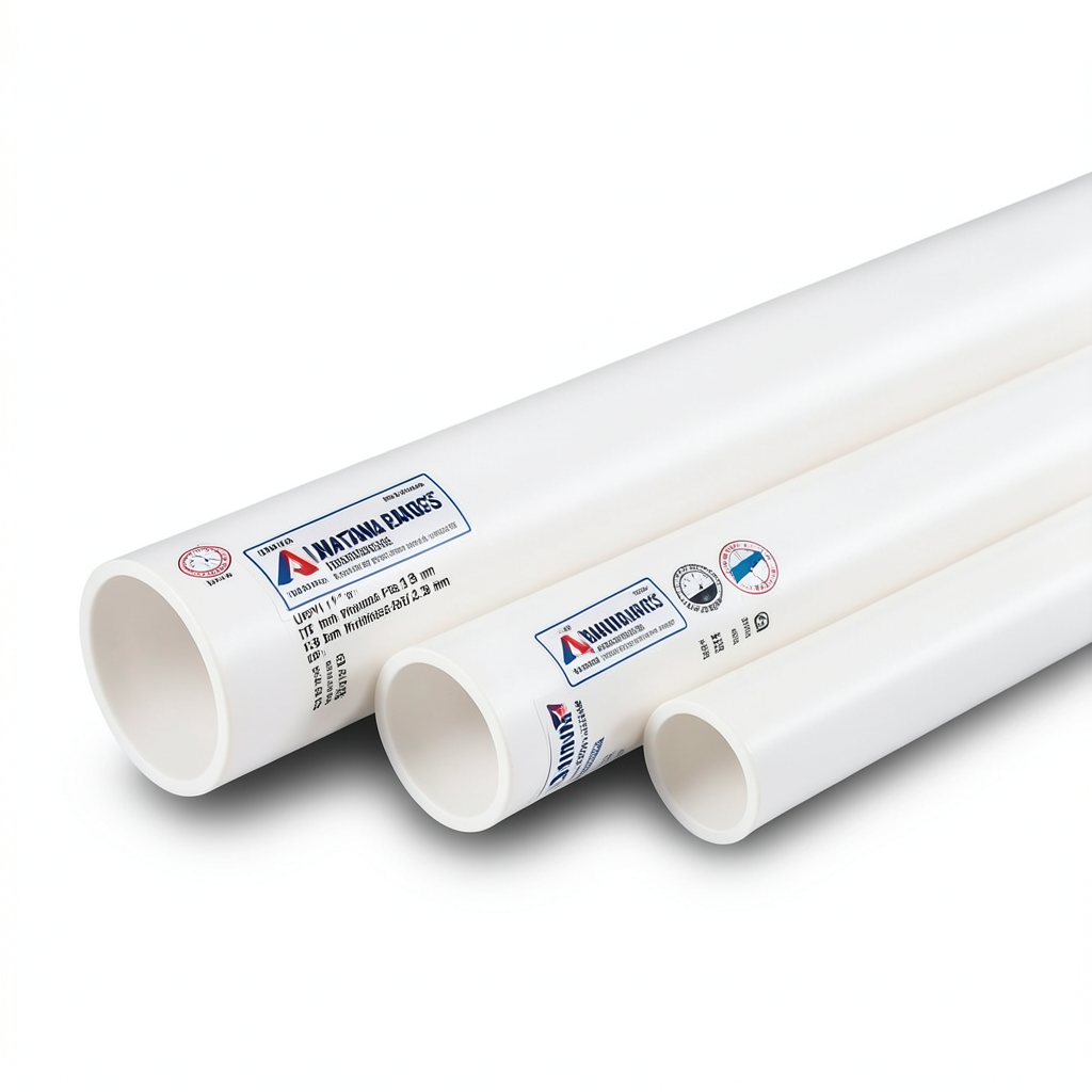 أنابيب UPVC مقاس ½ 1 إنش ضغط اسمي 13.8 بار سمك 2.29 مم أبيض | بلاستيك الوطنية