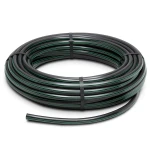 لفة أنابيب HDPE ضغط 6.2 بار PE 63 قطر خارجي 20 مم SDR 13.6 أسود مع خطوط خضراء