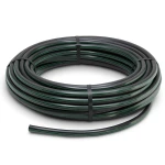 لفة أنابيب HDPE ضغط 6.2 بار PE63 قطر خارجي 25 مم SDR 13.6 أسود مع خطوط خضراء