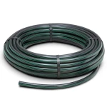 لفة أنابيب HDPE ضغط 6.2 بار PE63 قطر 32 مم SDR 13.6 أسود مع خطوط خضراء