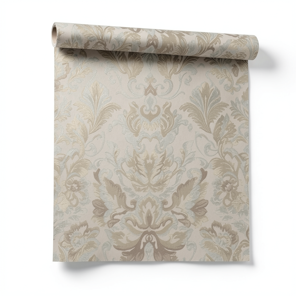 Italian Wallpaper Classic Design Beige Color, Size 10m x 1.06m, Model 81606