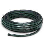 لفة أنابيب بلاستيك HDPE ضغط 3.9 بار PE 63 قطر خارجي 160 مم SDR 21 أسود مع خطوط خضراء