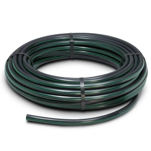 HDPE Plastic Coil Pipe PN 3.9 Bar PE 63 OD 160 mm SDR 21 Black with Green Stripes