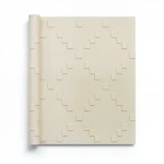 Italian geometric wall Covering, size 10 m x 0.73 m, light beige color, model 45136 