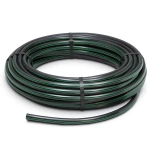 لفة أنابيب HDPE ضغط 6.2 بار PE 63 قطر خارجي 75 مم SDR 13.6 أسود مع خط أخضر