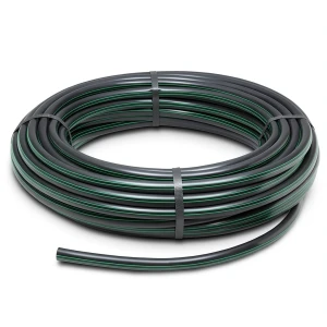 HDPE Plastic Coil Pipe Nominal Pressure 6.2 Bar PE63 OD 110 mm SDR 13.6 Black with Green Stripes