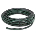 لفة أنابيب HDPE ضغط 6.2 بار PE 63 قطر خارجي 140 مم SDR 13.6 أسود مع خطوط خضراء