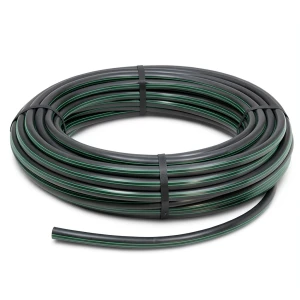 HDPE Plastic Coil Pipe PN 6.2 Bar PE 63 OD 140 mm SDR 13.6 Black with Green Stripes