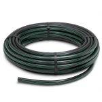 لفة أنابيب HDPE ضغط 6.2 بار PE 63 قطر خارجي 75 مم SDR 13.6 أسود مع خط أخضر