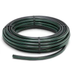 لفة أنابيب بلاستيك HDPE ضغط 6.2 بار PE63 110 مم SDR 13.6 أسود مع خطوط خضراء