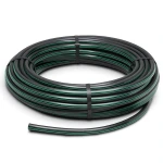 لفة أنابيب HDPE ضغط 6.2 بار PE 63 قطر خارجي 140 مم SDR 13.6 أسود مع خطوط خضراء