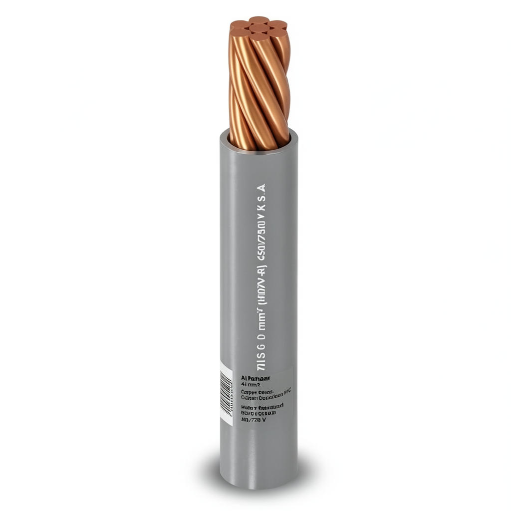 Alfanar Stranded Electric Wire 4mm2 450/750V Copper Conductor 0.85mm, Heat Resistant PVC | Al Fanar